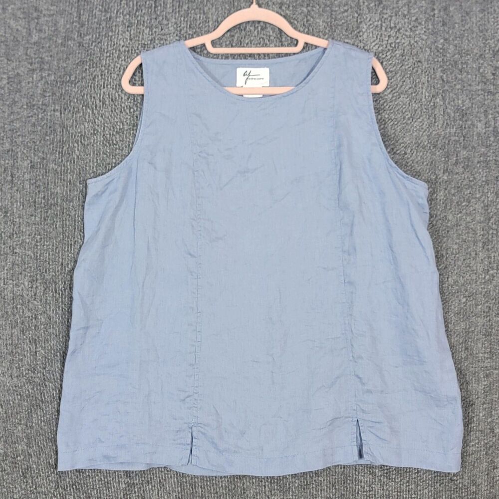 Andrea Jovine Pale Blue Sleeveless Linen-Blend Shell